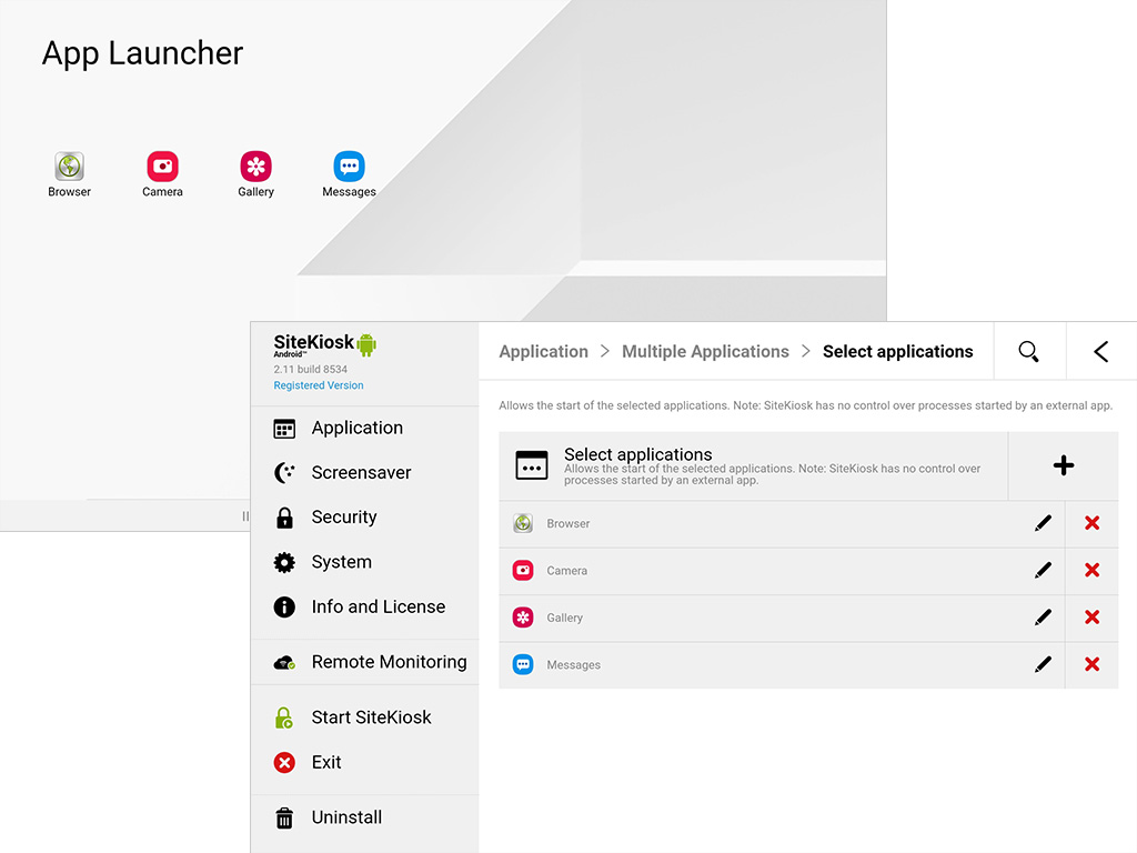 Screenshot Android tablet App launcher plus settings